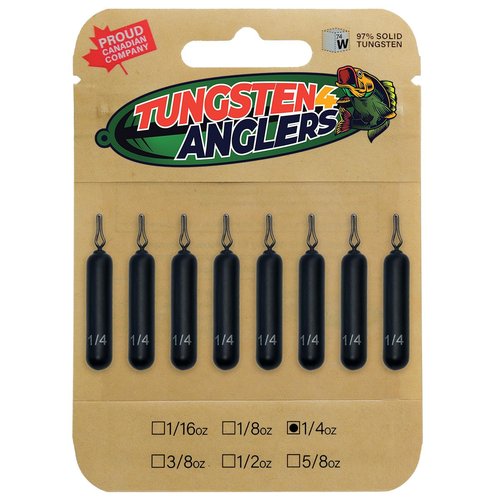 Tungsten 4 Anglers – 97% Pure Tungsten Skinny Drop Shot Weight Perfect Your Finesse Fishing |1/8oz. to 1/2oz. - Multi-Color | Perfect Your Finesse Fishing – 4-10-Pack/Bag (1/4oz. 8pc. QD Black)