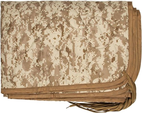 Lightweight Ripstop Poncho Liner - Portable Quilted Blanket & Sleeping Bag, 82"x60" - Fiberfill Insulation