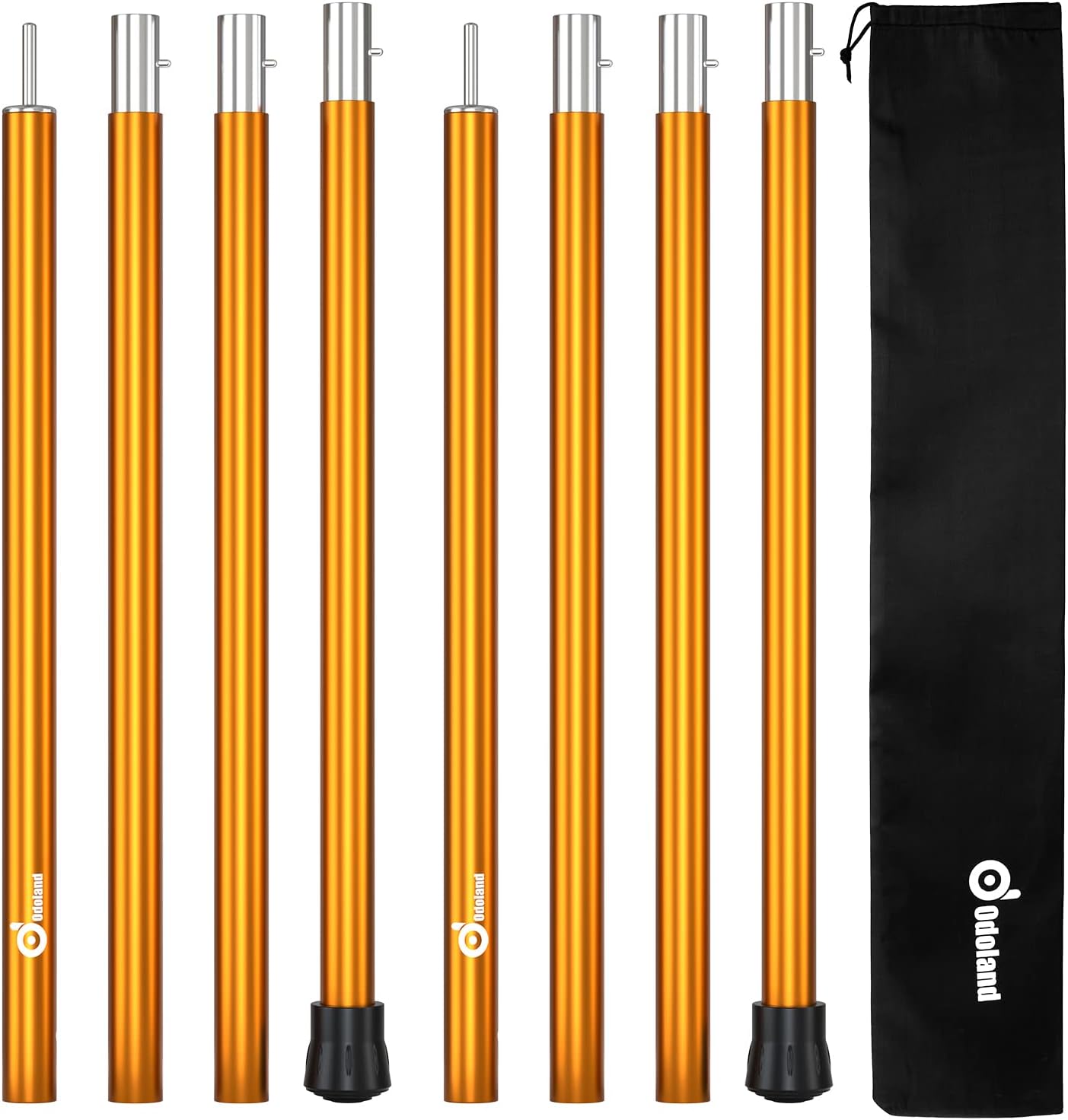 Odoland Adjustable Telescoping Aluminum Tarp and Tent Poles Set of 2 - Collapsible Lightweight for Camping, Backpacking, Hammocks, Sun Shade Shelters, and Awnings