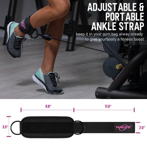 WALITO Exercise Handles and Gym Ankle Straps, Replacement Cable Machine Attachments for Home Gym Equipment, Pulley System, Pilates, Resistance Bands, Strength Trainer