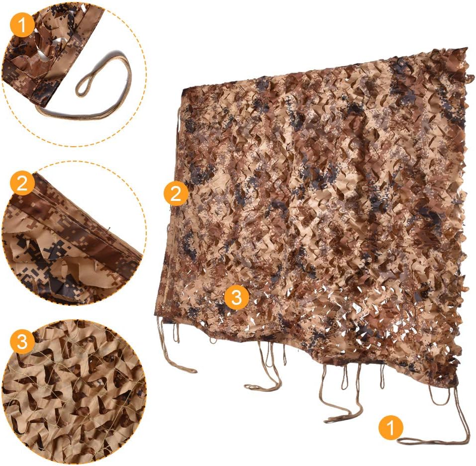 HYOUT Camo Netting Camouflage Net Bulk Roll for Hunting Blinds Ghillie Sunshade, Camping, Military Party Decoration