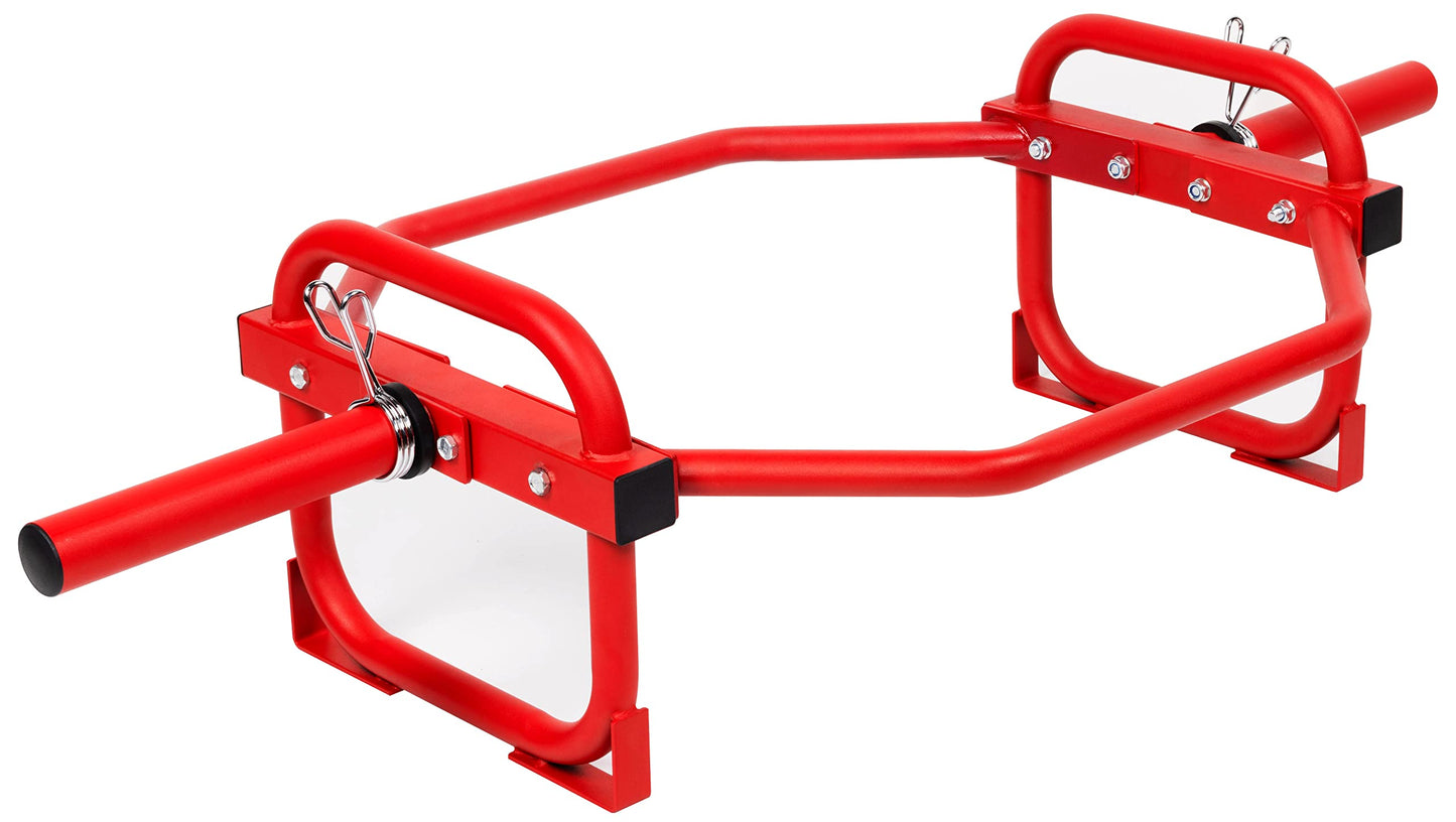 Fitvids Olympic 2-Inch Hex Weight Lifting Trap Bar, 500-Pound Capacity, Red