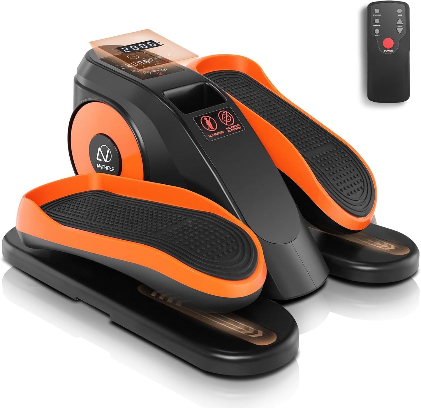 ANCHEER Under Desk Elliptical, Ellipse Leg Exerciser for Seniors Fully Assembled , Electric Seated Pedal Exerciser with Remote Control & 12 Adjustable Speed/Resistance