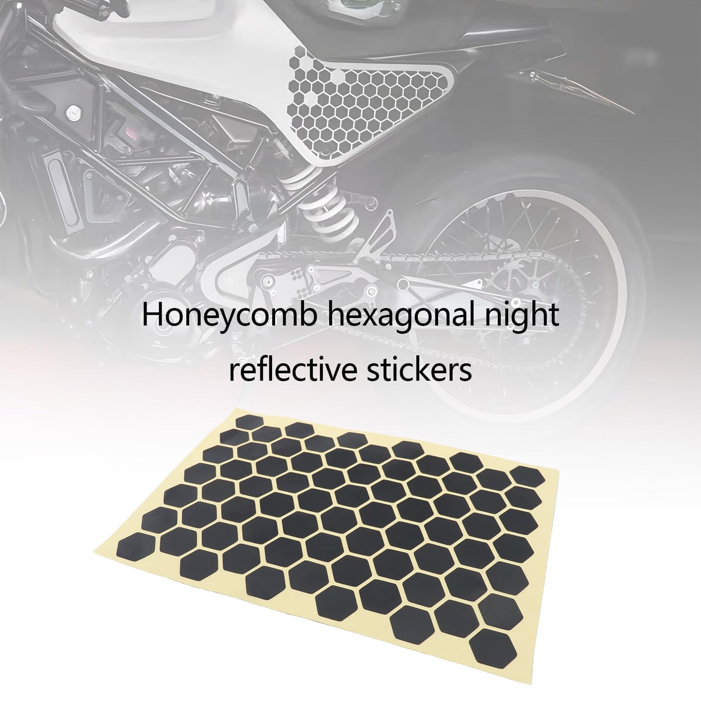 eMagTech 72pcs High Visibility Reflective Stickers Kit Honeycomb Kit Decals Reflector Universal Safety Decals for Car Bike Motorcycles Helmets Black