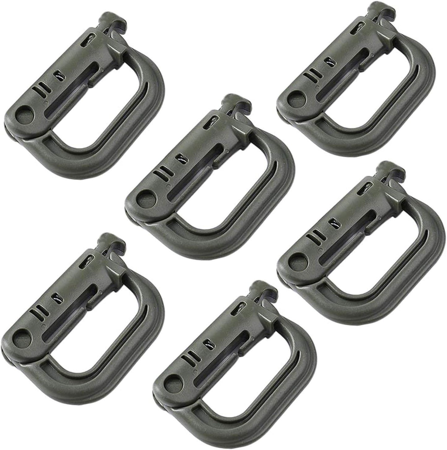Jadedragon Multipurpose Tactical 360 Rotation D-Ring Clips/Locking Carabiner/Hydration Tube Clips/Elastic String Strap Management Tool for MOLLE Webbing Attachment Backpacks