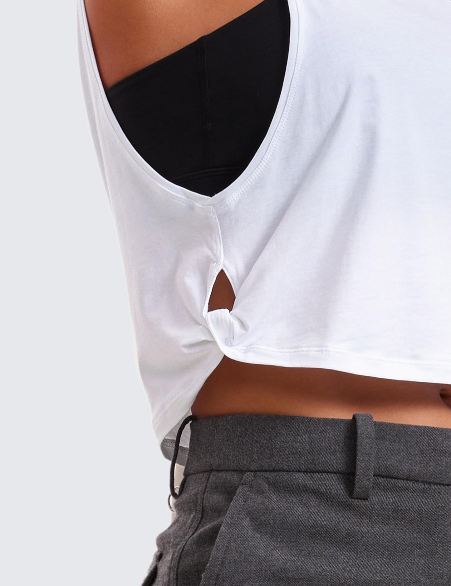 CRZ YOGA Pima Cotton Large Armhole Tank Tops for Women - Workout Sport Athletic Yoga Running Gym Loose Crop Sleeveless Shirts Deep Armhole-White X-Large