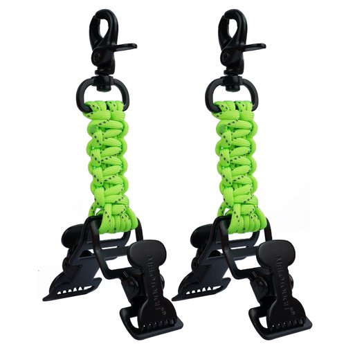 MELOTOUGH Tactical Glove Holder Work Glove Belt Clip with 2 Alligator Clips for Hiking,Camping,Hunting,Outdoor Activities (Lime 2pcs)