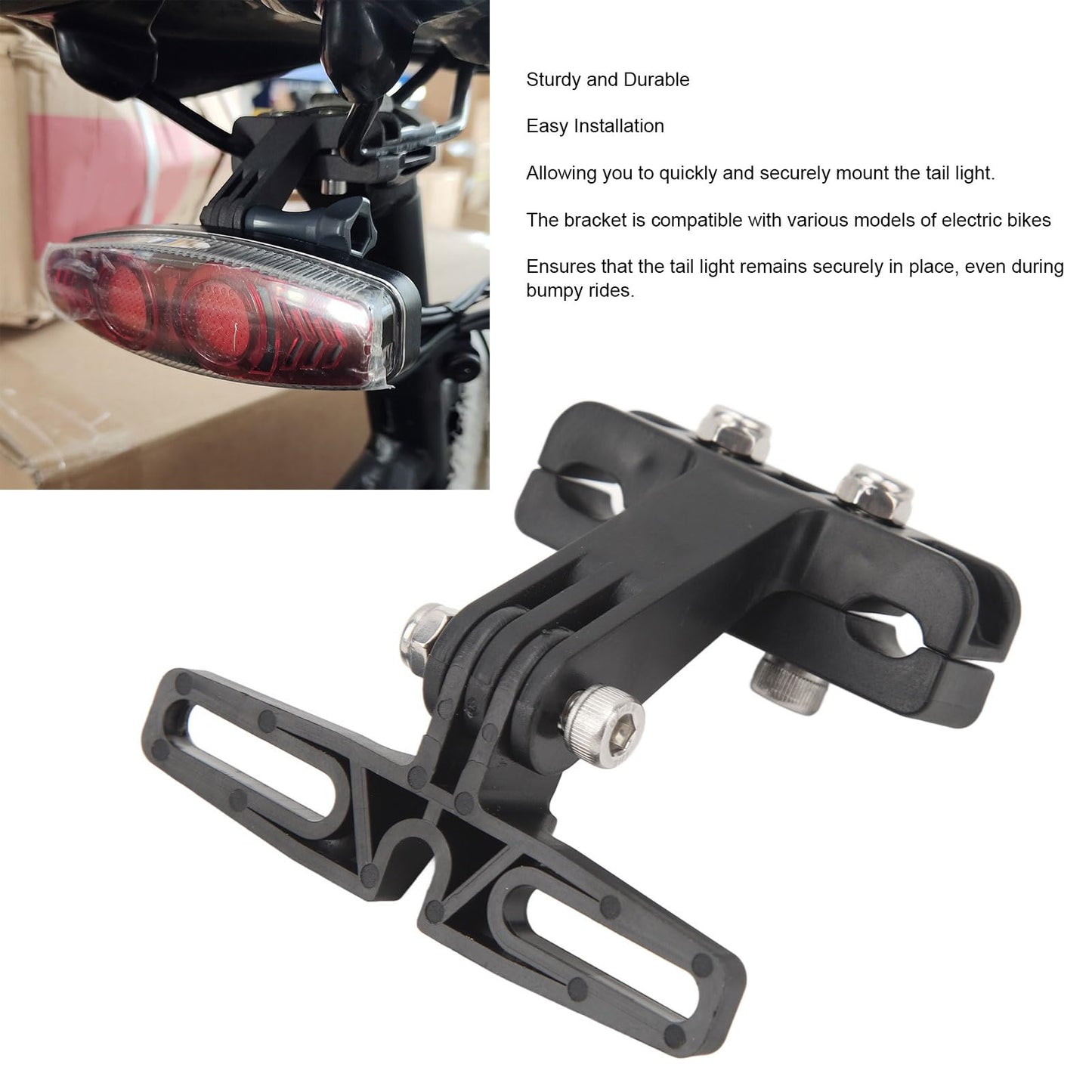Alomejor Electric Tail Light Bracket Electric Rear Light Mount Electric Saddle Tail Light Mount