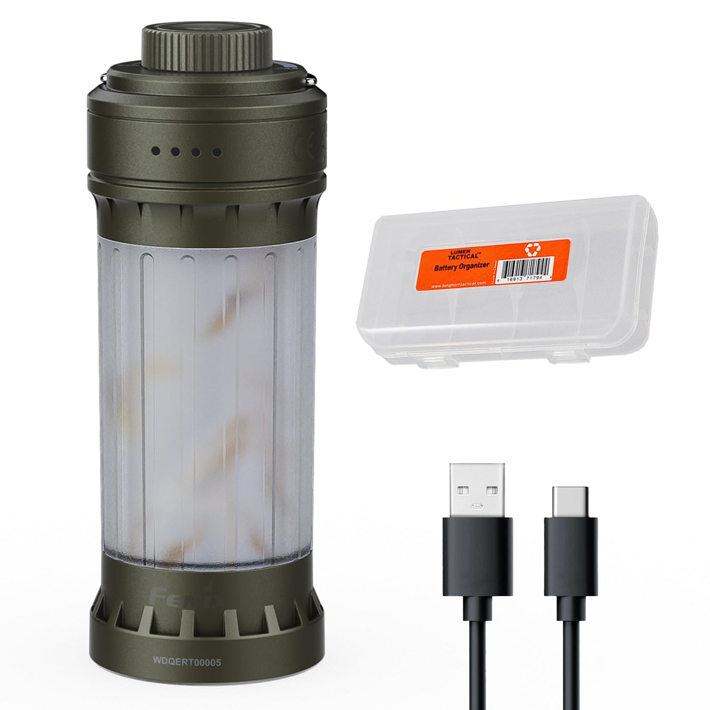 Fenix CL22R 500 Lumen Compact Lantern, USB-C Rechargeable and Multifunctional with Red Light and Colorful Ambient Lights for Camping, Hiking, Fishing (Wild Green)