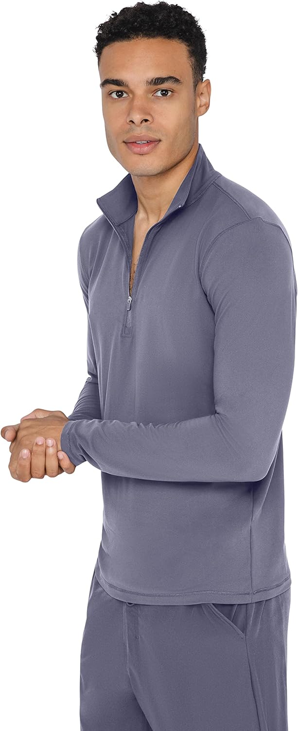 90 Degree By Reflex Soft Half Zip Pullover Long Sleeve Workout Running Shirt for Men