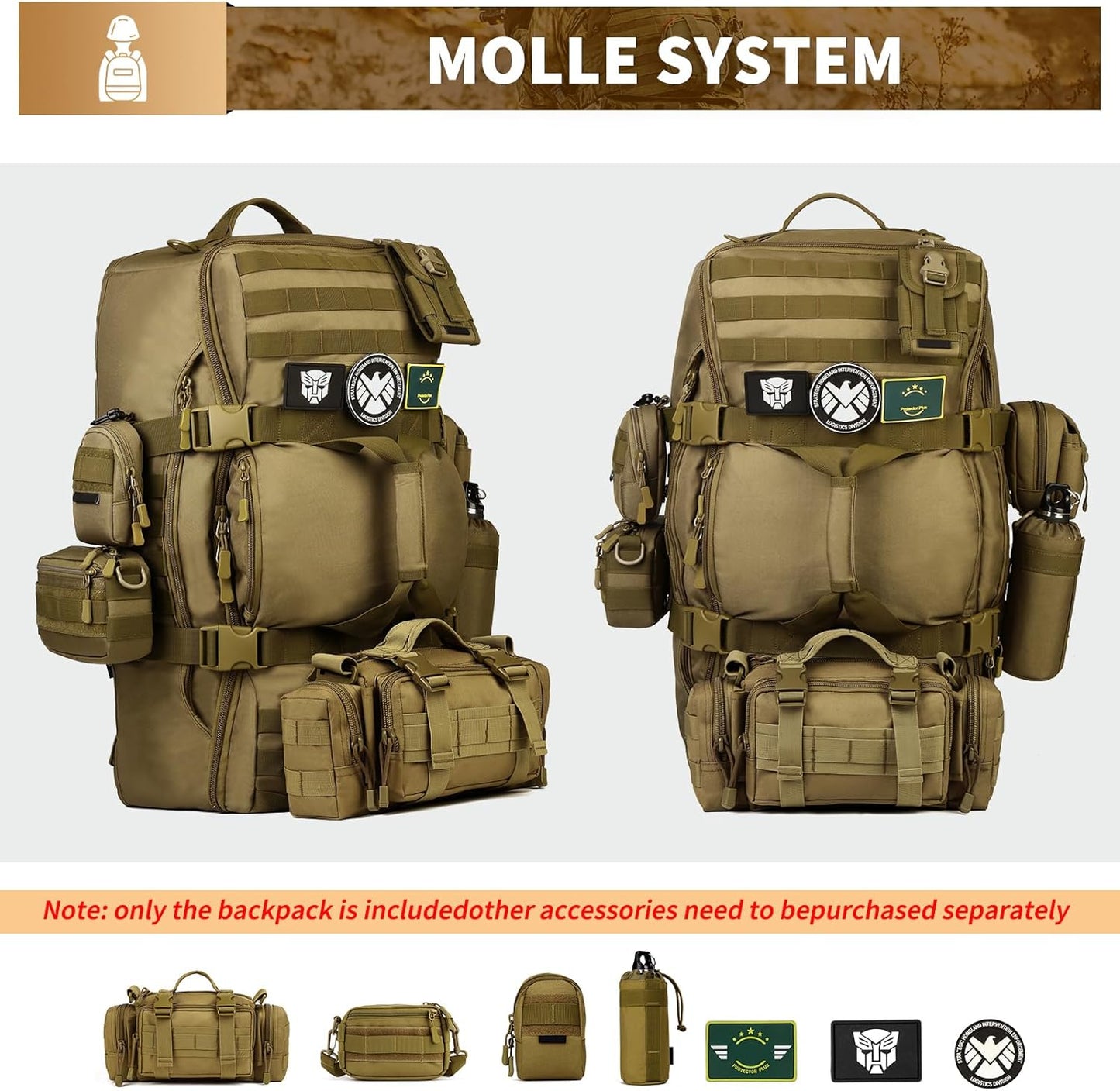 60L Tactical Military Backpack - Outdoor Assault Pack for Hunting, Camping & Travel