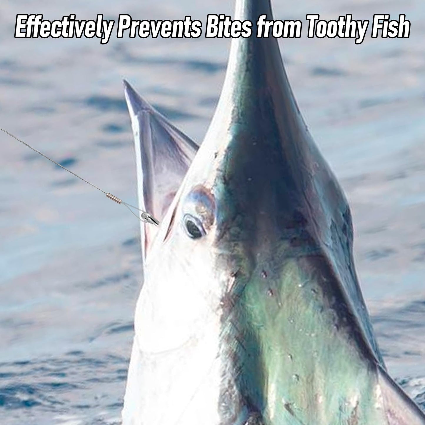 Alwonder 32.8ft Fishing Wire Fishing Leader Line with 20pcs Crimps Sleeves 15LB, Nylon Coated 1x7 Stainless Steel Leader Wire Freshwater Saltwater for Pike, Billfish, Bluefish, Muskie, Wahoo