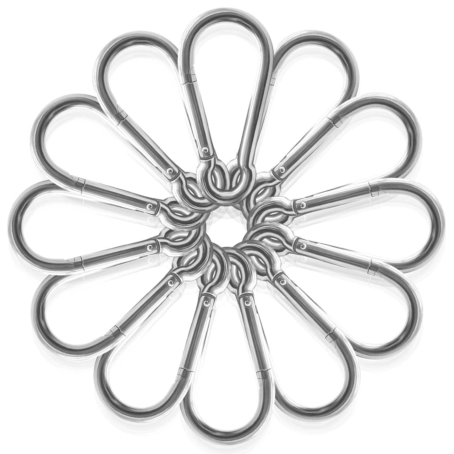 60 Pack Heavy Duty Carabiners, 3/8” Spring Snap Hook Carabiner for Heavy Uses, 4-Inch Snap Hooks Large Carabiners Clips Chain Links Safety Buckle Connector for Swing Hammock Fitness Gym Outdoor Indoor