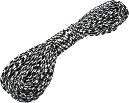 100ft Type III 7 Strand Core Paracord 550 Parachute (44# White+Black)