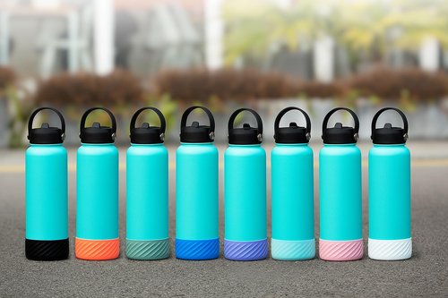 FLORAPELL Boots for Hydro Flask 32 40 OZ Water Bottle, Boot for Hydroflask Sports Water Bottles, Silicone Bottom Sleeve Cover Protector Bumper Accessories (Light Pink)