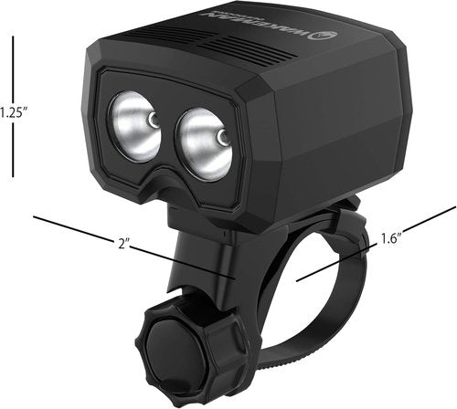 Bike Light-LED Front Bicycle Headlight-Bright USB Rechargeable Handlebar Lamp, 360° Mobility, Detachable, Compact for Road Safety by Wakeman Outdoors
