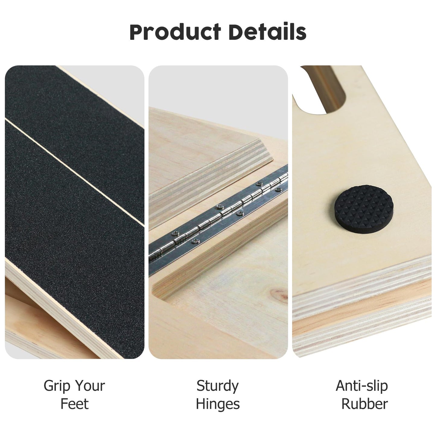 AURGOD Calf Stretcher Portable Wooden Slant Board for Calf Stretching, 5 Adjustable Angles Incline Board, Load 220 lbs Physical Therapy Equipment for Squats, Exercise, and Leg