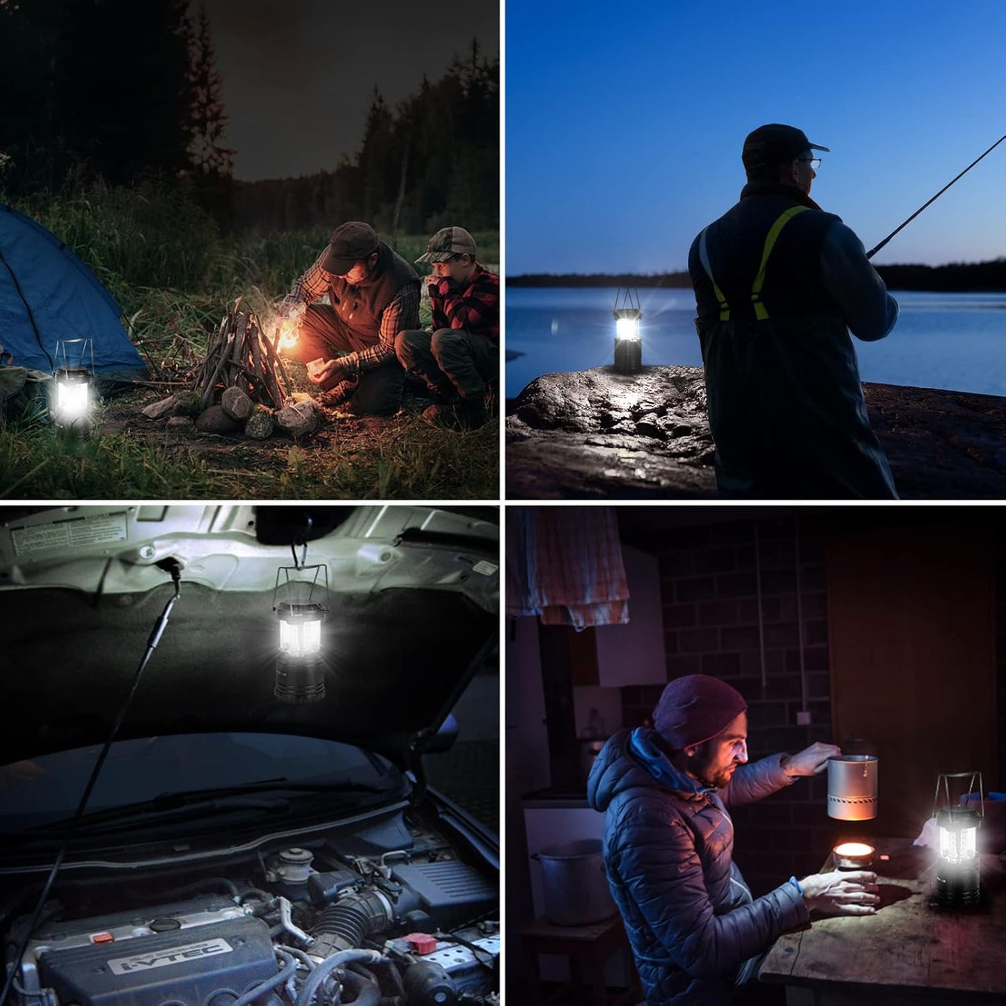 Super Bright LED Camping Lanterns - Portable, Battery Powered, IPX4 Water Resistant - 2 Pack Emergency Lights for Hurricane & Storm Preparedness
