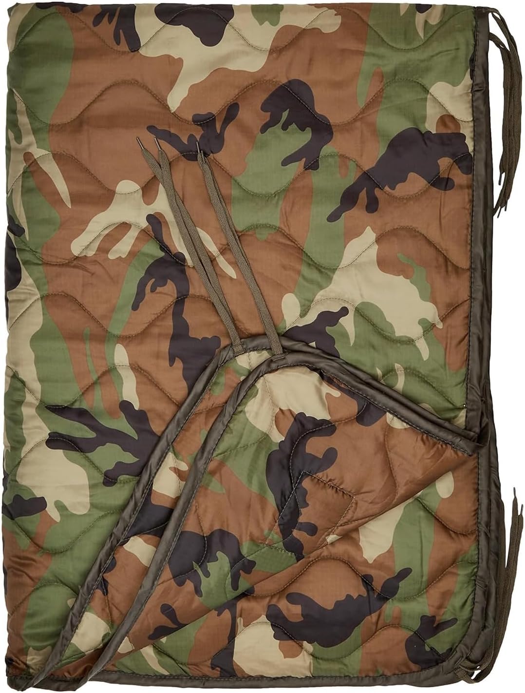 Mil-Tec Ripstop Poncho Liner - Lightweight Portable Durable Polyester Versatile Poncho Liner - Can be Used as Comforter, Blanket, Ground Mat, Sleeping Bag - Carry Bag Included - Flecktarn