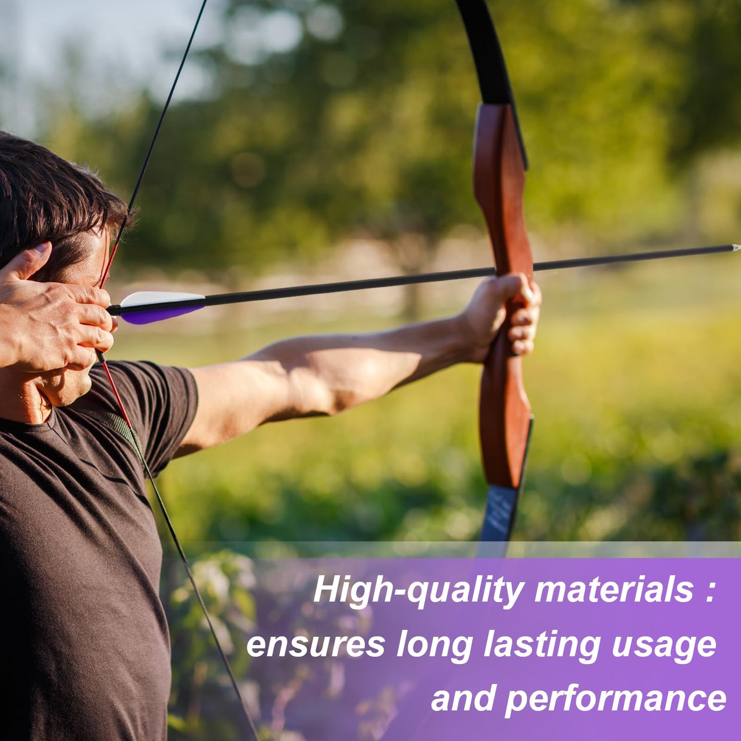 Arrowbash 24 Pcs 31.5 Inch Arrows for Compound Bow Hunting Arrows Carbon Arrows with 3 Inch Plastic Arrow Feathers and Removable Tips 500-600 Spine Archery Target Arrows for Recurve Bow(Purple)