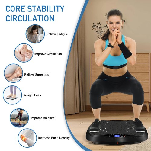 Vibration Plate Exercise Machine with Remote Control, Vibration Platform, Whole Body Workout Machine, Fitness Machine, Foots Massage, Pain Relief, Home Office