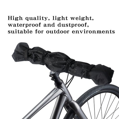 Klmnop Bike Handlebar Cover, Waterproof Dustproof Ebike Handlebar Protective Cover, Black
