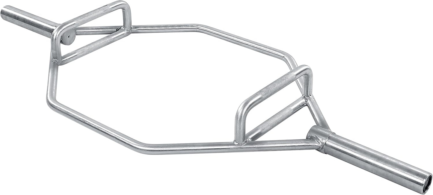 HulkFit 2-Inch Olympic Trap Bar Hex Bar Weightlifting and Strength Training Exercise Equipment for Home Gym Light Commercial Gym - Deadlifts, Squats, Rows, Bench Press and Farmer Carries, Multicolor