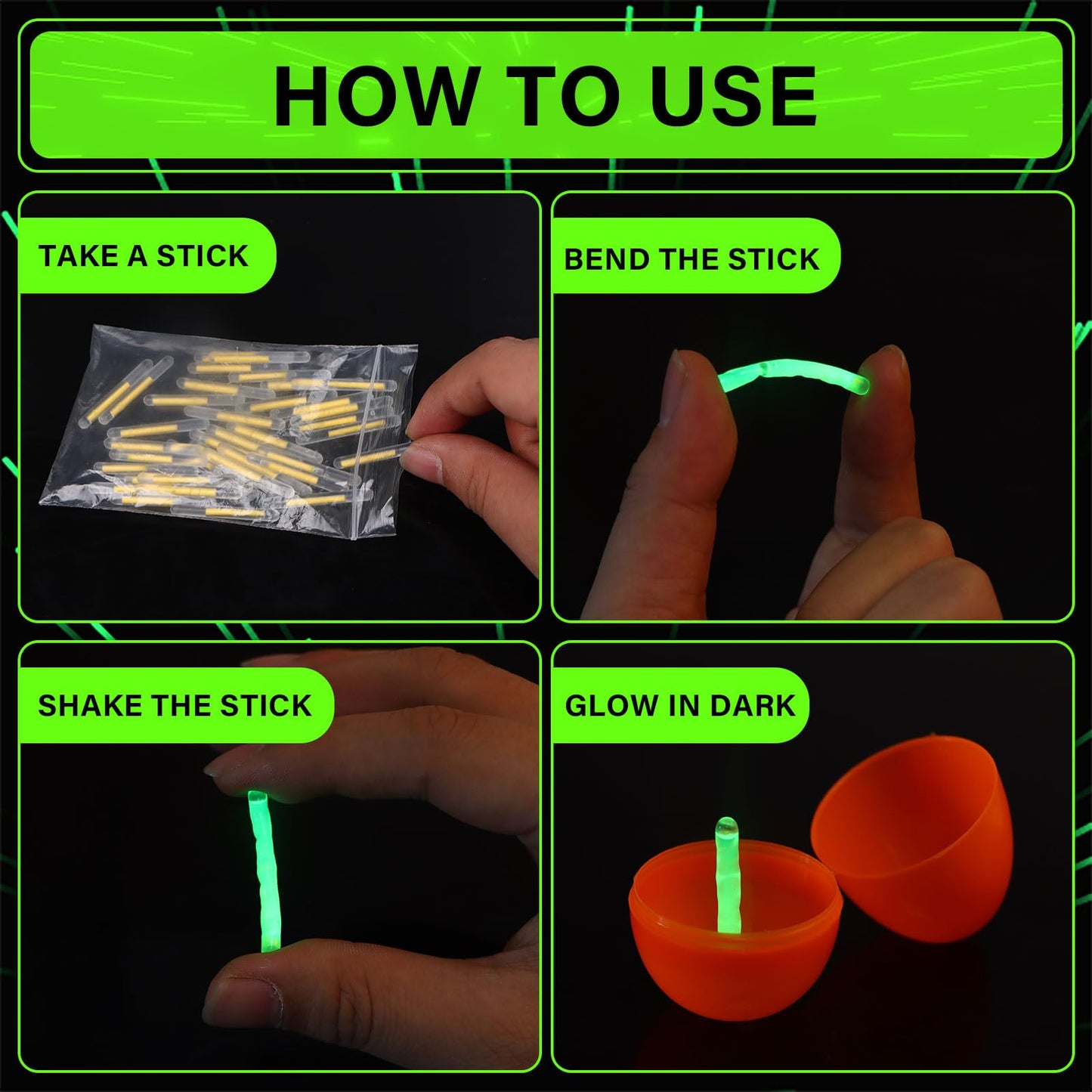 600 Pcs Fishing Glow Sticks Bulk for Bobbers 1.5 Inch Mini Glow Sticks Night Fishing Glow Stick Rod Tip Glow Sticks Underwater Light Stick for Rave Easter Halloween Christmas New Year Party Decor