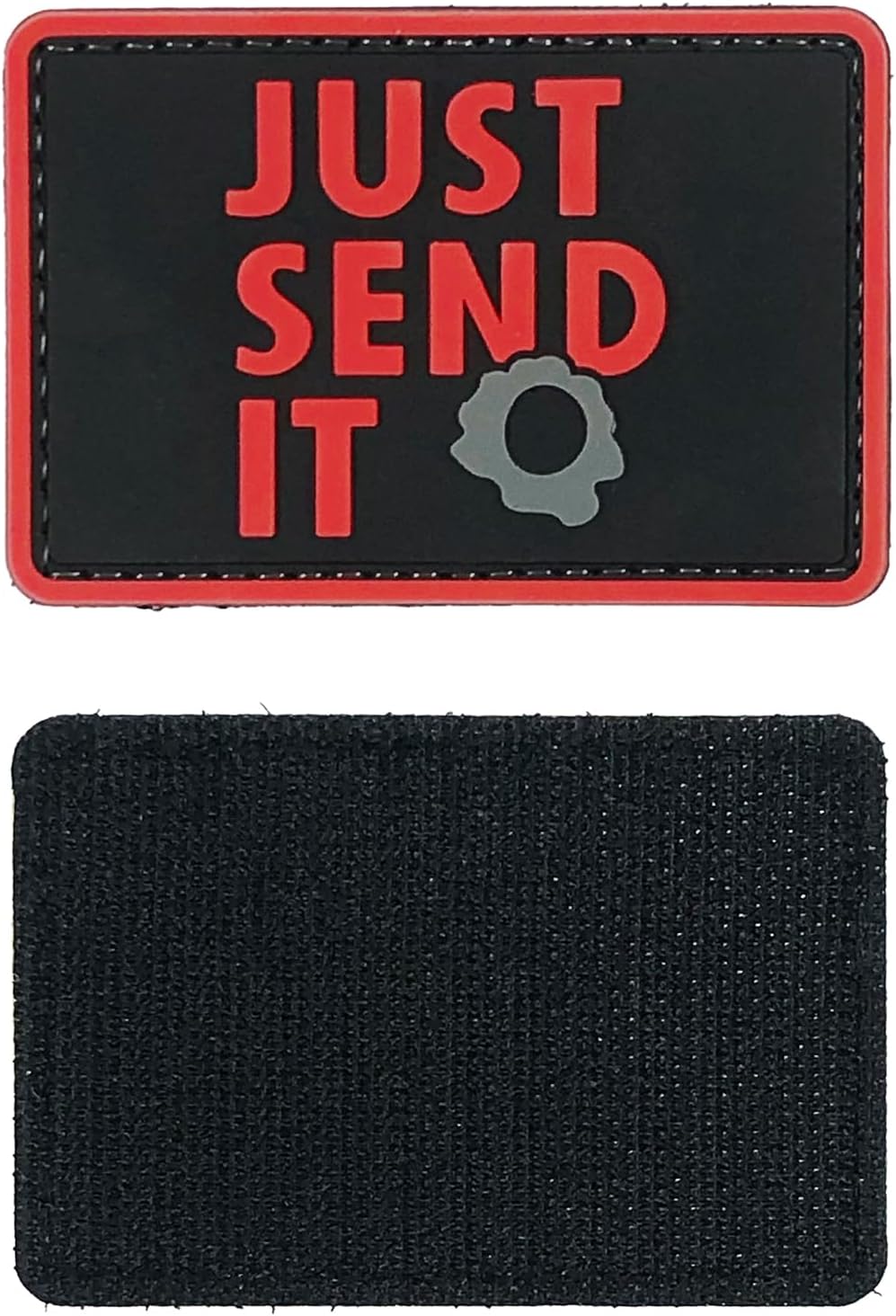 Just Send It Sniper Rubber Tactical Patch 2.95x2 inches with Hook Fastener Back for Hats Caps Clothing Vests Bags Backpacks (Tan)