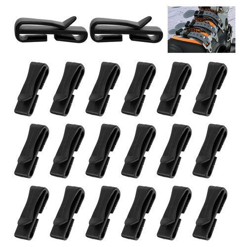 Tlswshsy 20 Pack Snowshoe Strap Clips - 1.51 inch Ski Boot Wraps Buckle - Multipurpose Snowshoes Replacement Clips for Women Men Youth Kids Snowshoe Bindings