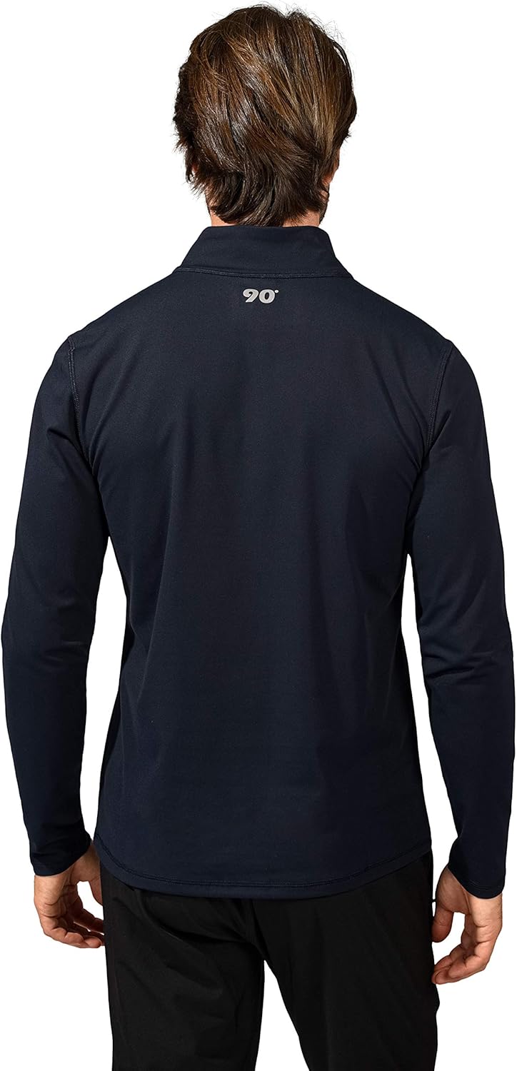 90 Degree By Reflex Soft Half Zip Pullover Long Sleeve Workout Running Shirt for Men