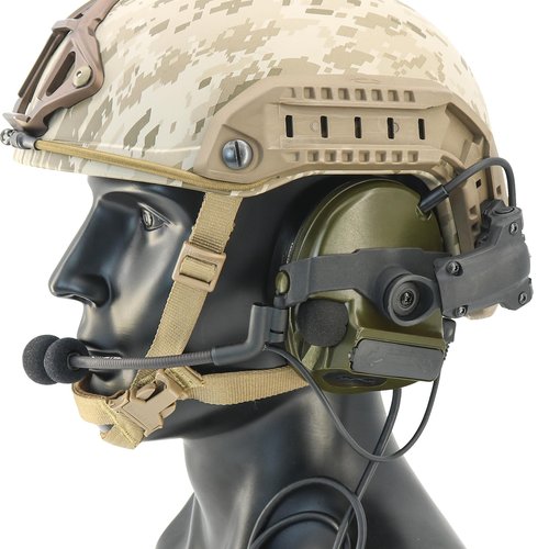 HEARFALCOM Tactical Headset COMAT III Tactical Helmet ARC Rail Adapter Non-Military Version Noise-Cooling Pick-UP Shooting Headset with V2 U94 PTT for Hunting Airgun Sports (FG)