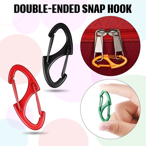 Demissle 40 Pcs Small Carabiner Clips 1.6 Inch Double Sided Gate Snap Hooks Key Clips for Keychains Accessories Camping Fishing Hiking(Multicolor)