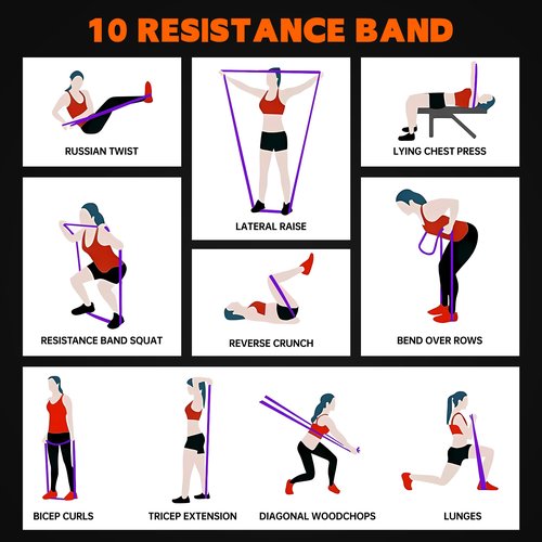 Resistance Bands for Working Out, 6 Packs Exercise Bands, Workout Bands, Pull Up Assistance Bands for Body Stretching Training Physical Therapy Muscle Training for Men & Women (6-Piece Set)