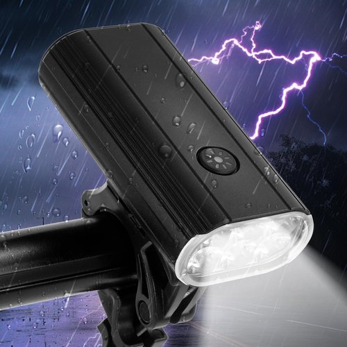 POOLHOLE - 6 LED Super Bright Bike Lights for Night Riding, High Lumen 5 Modes Bike Headlight &USB-C Bicycle Front Light, 4800 mAh Aluminum Front Light,Runtime 16+hrs,Waterproof Safety Bike Light