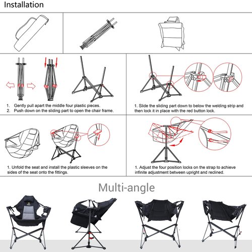 Nice C 2 Pack Hammock Camping Chair + High Back Beach Chair with Cooler