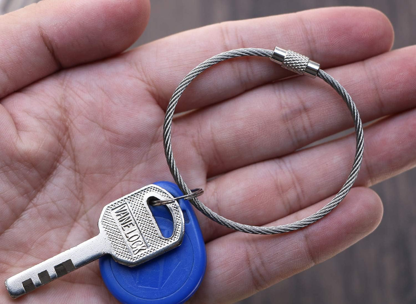 Mini Skater 20/100 PCS Durability Stainless Steel Wire keychain key ring Cable Ring