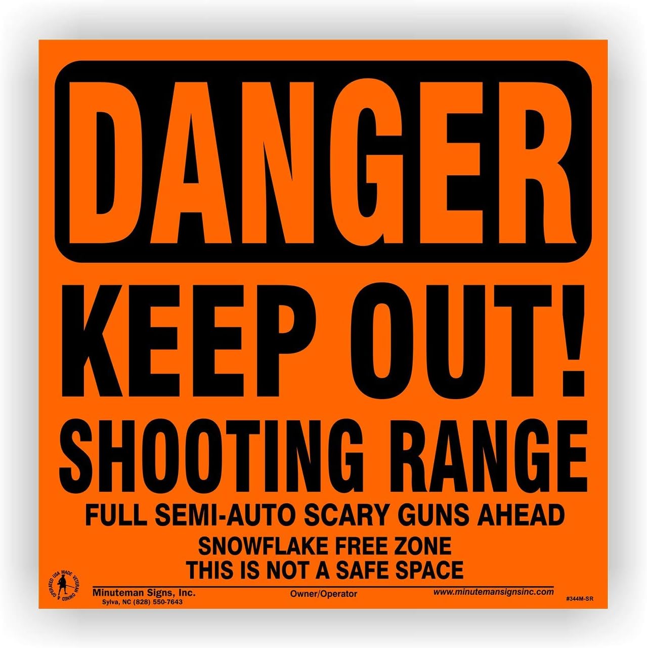 Minuteman Signs | Aluminum Danger Keep Out Shooting Range Sign 4 pack (Orange)