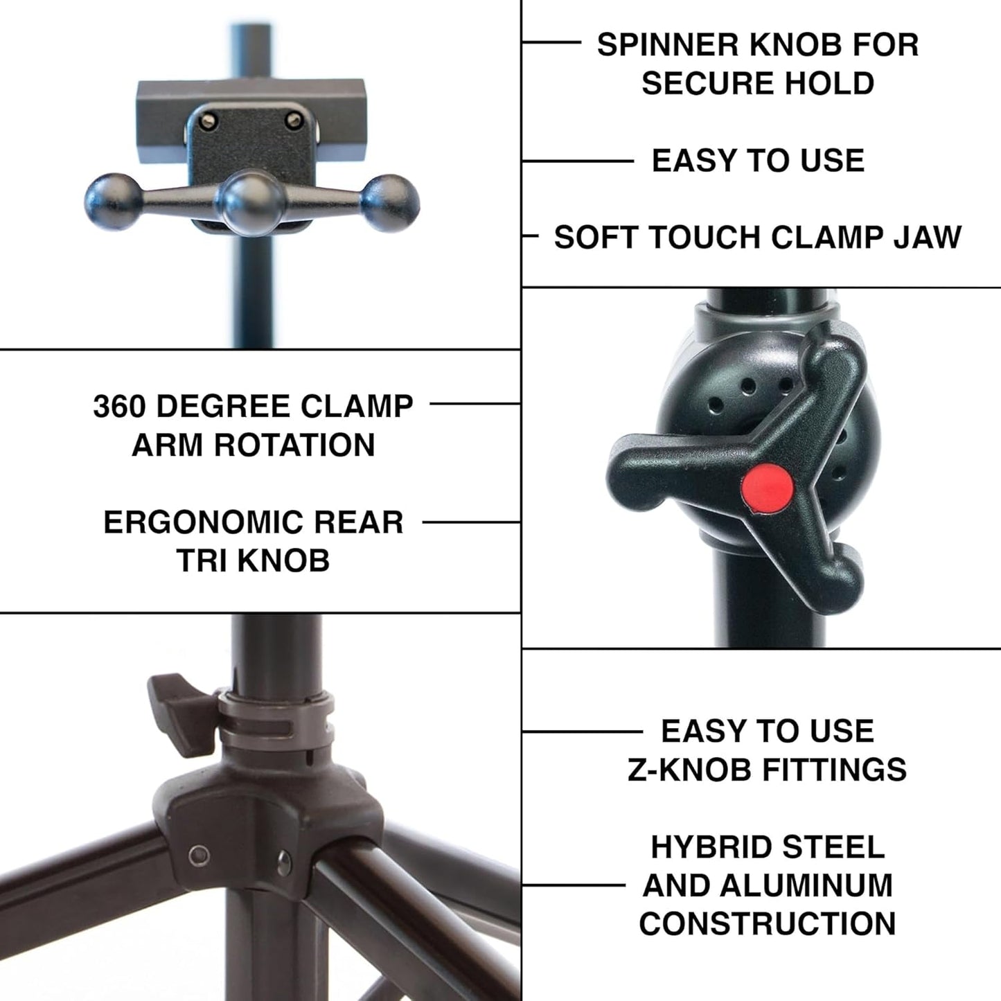 Feedback Sports | Sport-Mechanic Bicycle Repair Stand | Bicycle Workstand W/Tripod Base | Lightweight and Durable | Aluminum Steel Hybrid Construction | Black (Black, Sport Mechanic)
