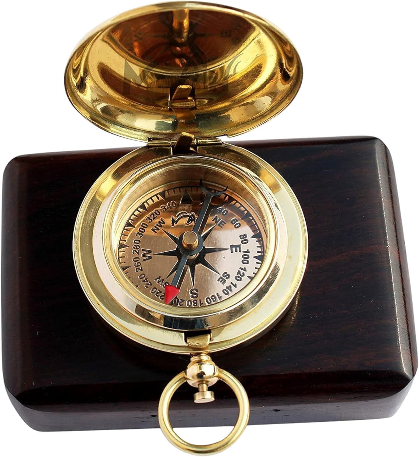 MAH Backpacking Navigation Handmade Brass Personalize Compass for Best Man Get Well Hiking Camping Hunting Trekking Sailing Adventure Travelling Graduation Day Birthday Gifts for Son Back to School