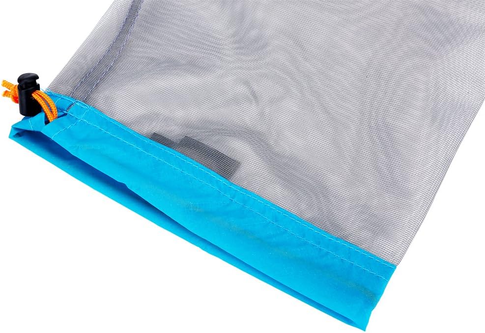 Mesh Stuff Sack Light Weight Nylon Mesh Drawstring Storage Bag for Travelling Hiking Camping Stuff Storage(Orange M)
