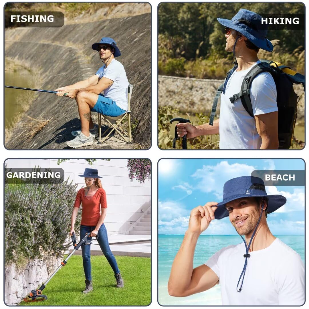 G GIEPHT Fishing Hat for Mens Women Sun Hat Wide Brim Bucket Hat SPF UV Protection XXL XXXL Large Size Big Head Tall Oversized Mesh Breathable Vented Summer Beach Hiking Safari Golf Outdoor Gardening