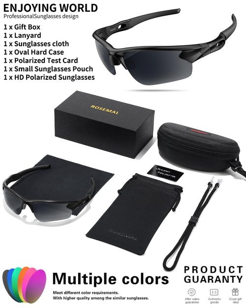 Polarized Sports Sunglasses for Men Women Youth Baseball Cycling Running Driving Fishing Tennis Golf Motor TAC UV400 TR90