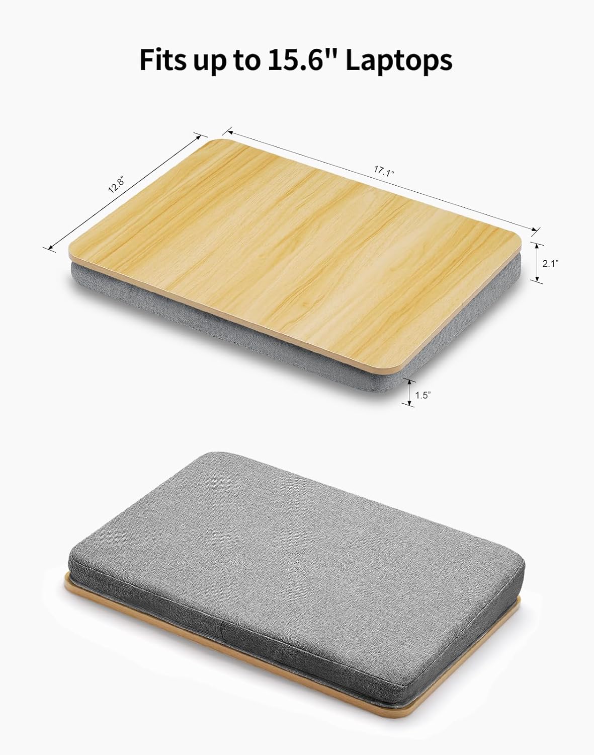 Lap Desk with Pillow Cushion, Portable Laptop Bed Desk, Fits up to 15.6 inch Laptop, Lap Stand for Bed & Couch & Carpet, Book Tablet/Drawing Board - Pink