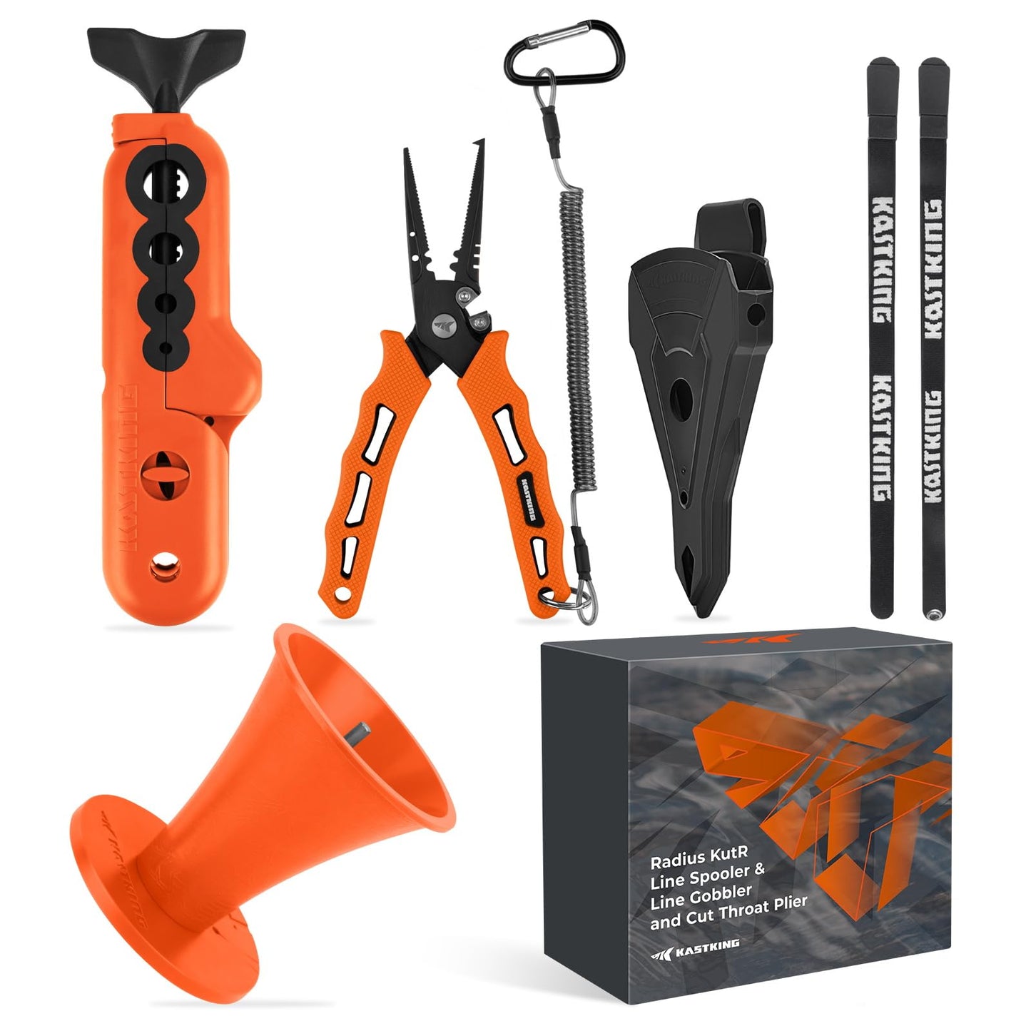 KastKing Radius KutR Fishing Line Spooler, Line Gobbler Line Stripper & 7" Cutthroat Pliers Combo, Multi-Functional Fishing Tool Combo, Corrosion Resistant - for Freshwater & Saltwater Angling