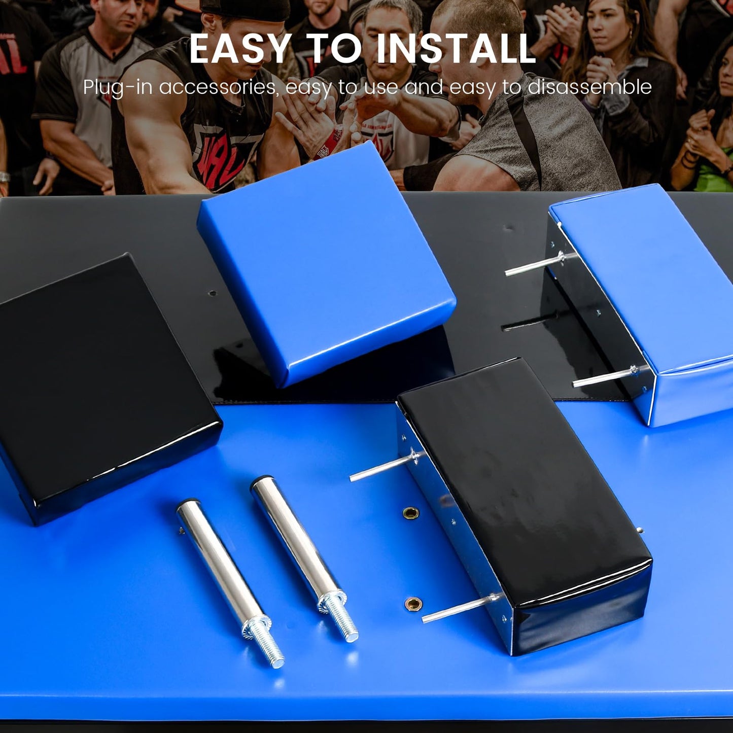 Generic Professional Table - Arm Wrestling Battle Table Forearm Strength Training with Competition Design Wrist Strength Training Support Plate - （Black Blue）, JR-0090-GE