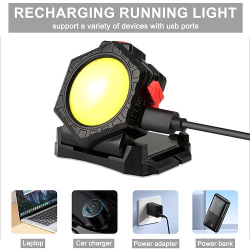 Siuyiu Running Light, 300 Lumens COB Lights Fanny Pack for Men Women, Rechargeable Night Running Lights for Runners, Walking Runners Hands Free LED Work Light Warning Flashing Camping Hiking Gear