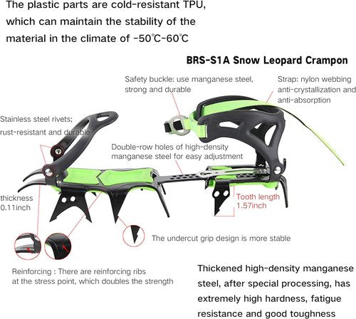 BRS HuaYe Professional Edition Fourteen Teeth Ice Crampons Winter Snow Boot Shoe Covers Gripper BRS-S1A