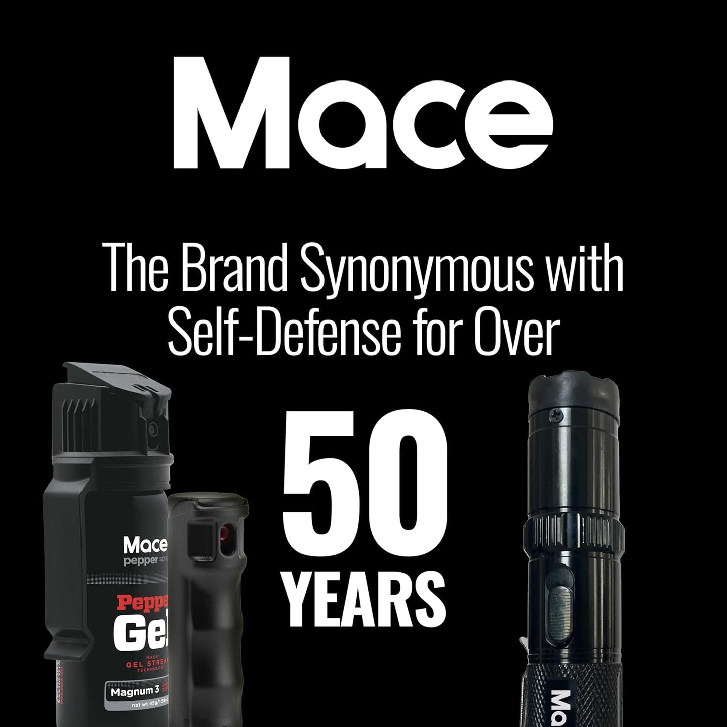 Rechargeable Mace Stun Gun for Self Defense - High Voltage with Bright LED Light