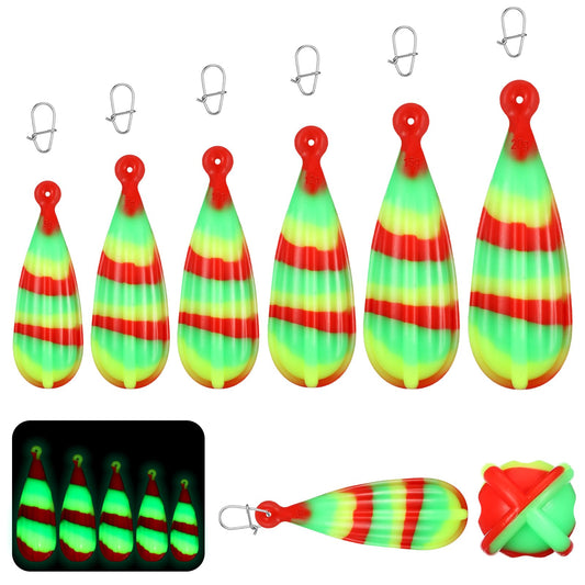 Lenwen 6 Pieces Fishing Practice Plug Soft PVC Bait Casting Plug 6 Mixed Sizes Weight over 14 Years Fishing Lures for Improving Casting Skills(1/9 oz 1/5 oz 2/7 oz 3/8 oz 1/2 oz 3/5 oz,Assorted Color)